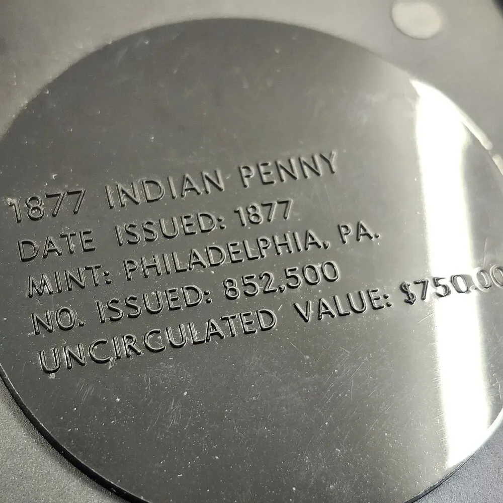 2 1877 Indian Penny Coasters 1976 Motor C.T.A. Head Cent Coin Promo USA Plastic